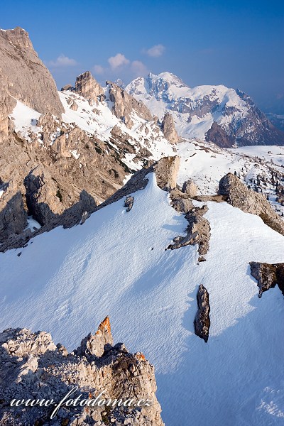 Monte Cernera z vrcholu Col Galina, Dolomity