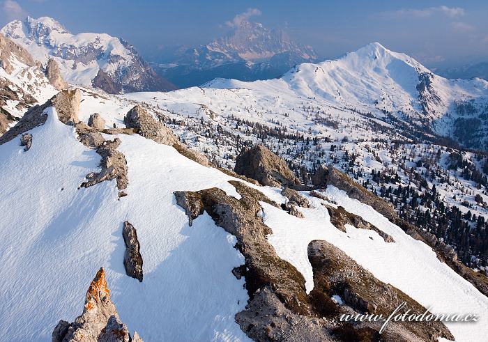 Monte Cernera, Monte Civetta a Monte Pore z vrcholu Col Galina, Dolomity