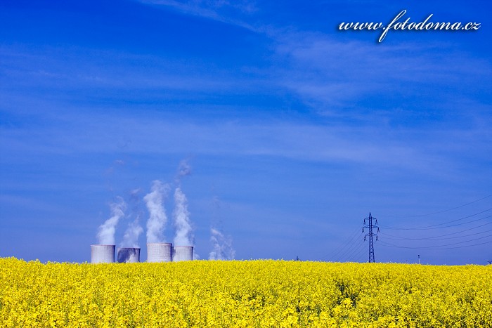 Fotka Jaderná elektrárna Dukovany a řepkové pole