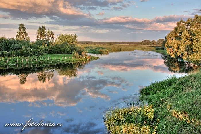 Fotka Řeka Biebrza u obce Osowiec-Twierdza, Biebrzanski národní park, Polsko