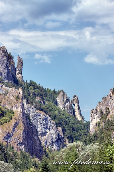 Skalní útvar Modlící se mnich, Tiesňavy, Národní přírodní rezervace, Národní park Malá Fatra, Slovensko