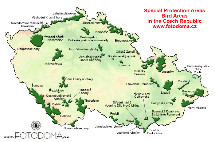 Special Protection Areas of the Czech Republic – Bird areas
